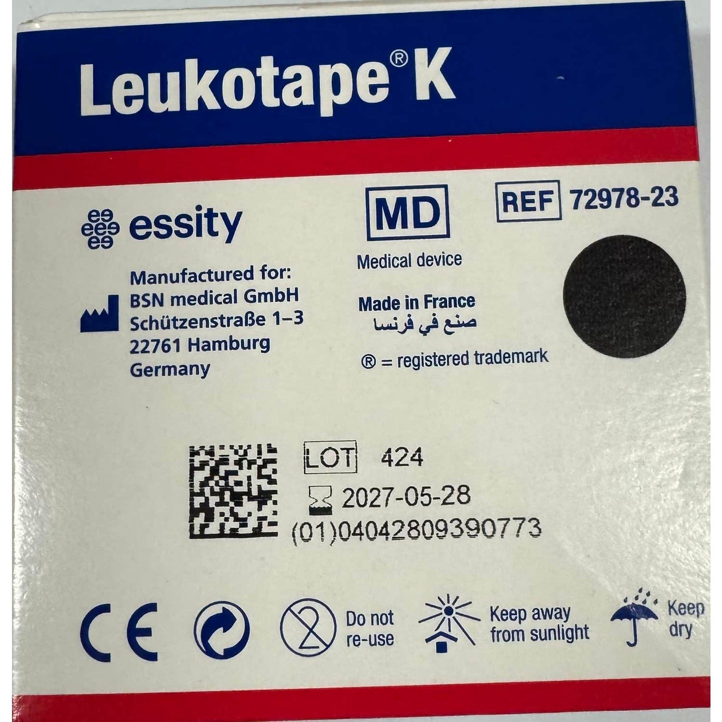 Leucotape K 5mx5cm negro