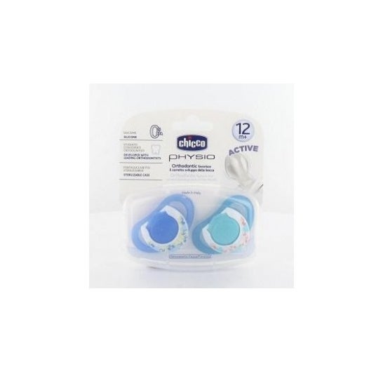 Chicco® Physio Chupete Silicona Anatómico 12 M+ Azul 2 uds