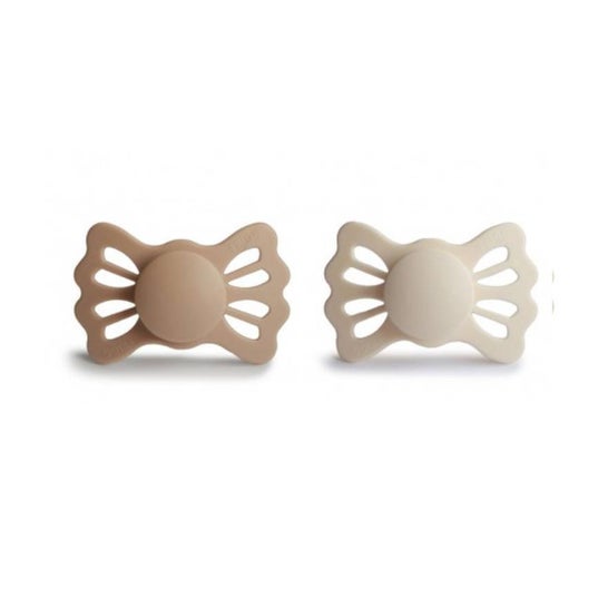 Frigg Lucky Silicone Pacifier Cream Silky Satin 6-18M 2uds