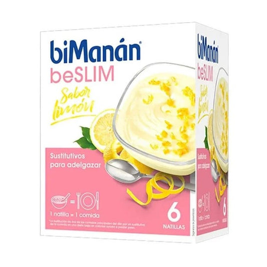 biManán Natillas Sustitutivas Sabor Limón 6uds