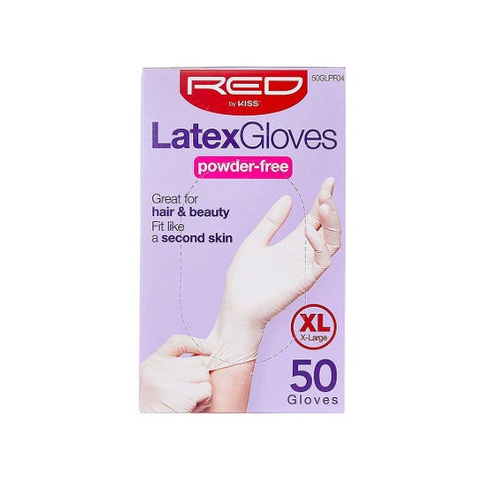 Red By Kiss Powder Free Latex Gloves XL 50 uds