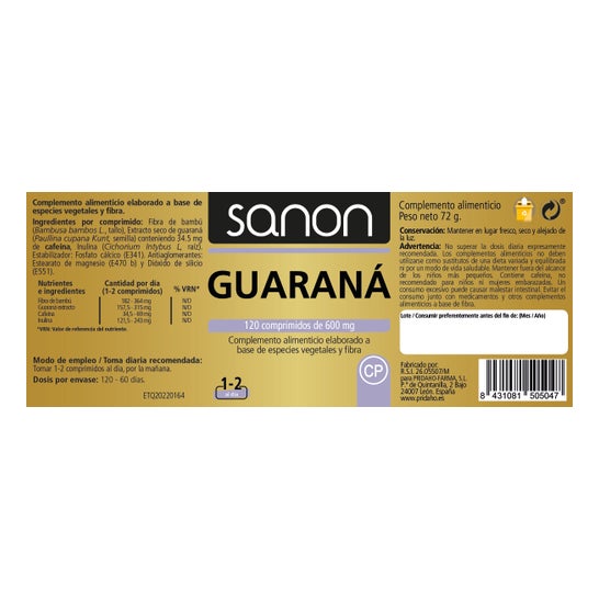 Sanon Guaraná 120comp