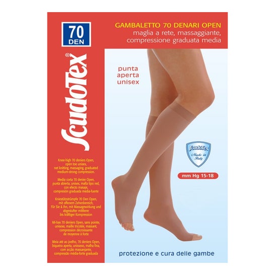 Scudotex 70 Calcetín Open Toe 2 Negro 1 Par