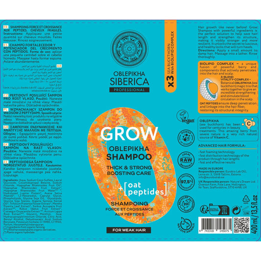 Natura Siberica Oblepikha Champú Fortalecedor Crecimiento 400ml