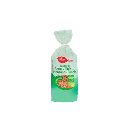 El granero Integral Tortitas Arroz Maíz Manzana Canela Bio 90 g