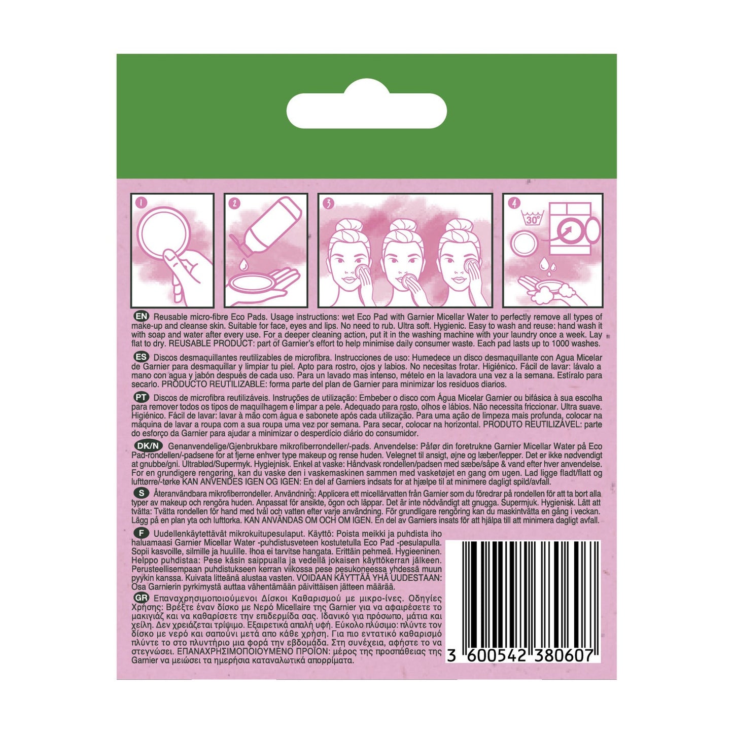 Garnier Discos de Microfibra Reutilizáveis Eco Pads 3 Unidades