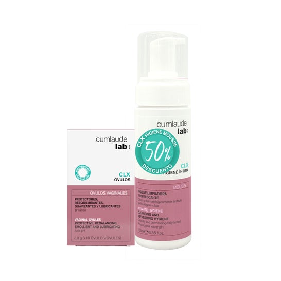 Cumlaude Lab Pack CLX Óvulos 10uds + Mousse Higiene Íntima CLX 165ml