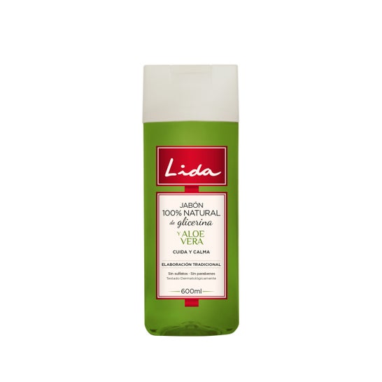 Lida Jabón 100% Natural Glicerina y Aloe Vera 600ml