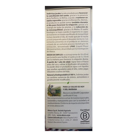 Aboca Sedivitax Jarabe Melocotón 220g