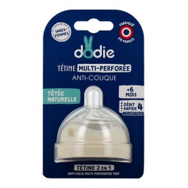Dodie Tetina Multiperforada Anticólico Flujo 4 +6M 1ud
