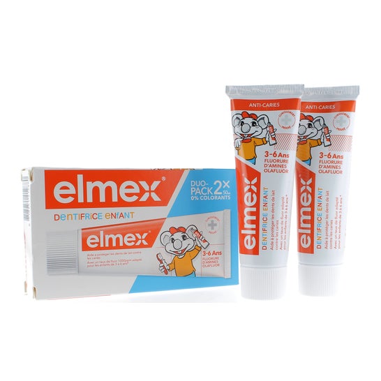 Kit de pasta de dientes para bebés Elmex 3-6 años 2x50 ml
