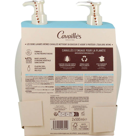Cavaillès Cuidado Íntimo Antibacteriano 2x500ml
