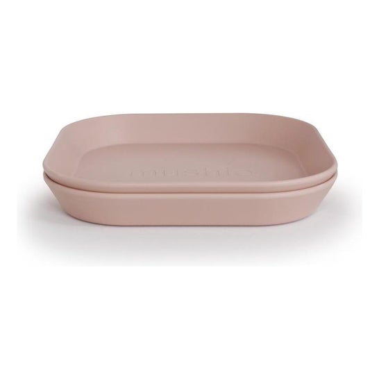 Mushie Pack Plates Square Blush