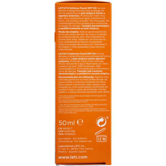 LetiAT4 Defense Facial SPF50+ 50ml