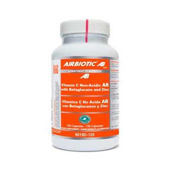 Airbiotic Vitamin C Non Acidic With Betaglucans And Zinc 120 caps