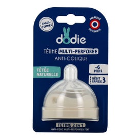 Dodie Tetina Multiperforada Anticólico Flujo 3 +6M 1ud