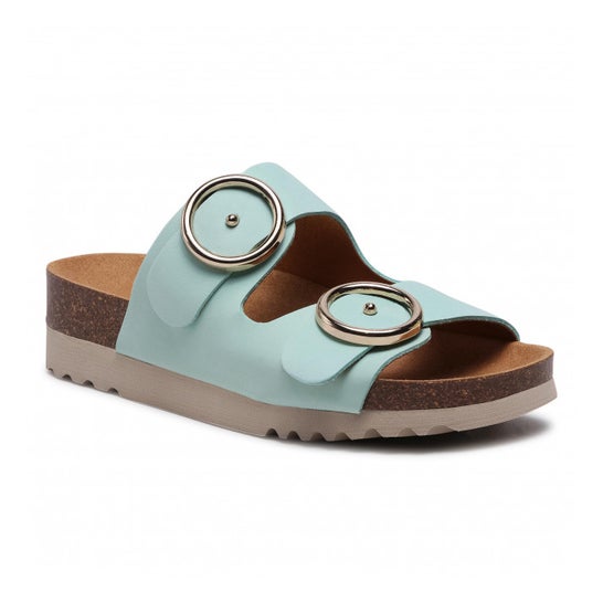 Scholl Mule Malibu Zapato Doble Correa Aquamarina Talla 40 1 Par