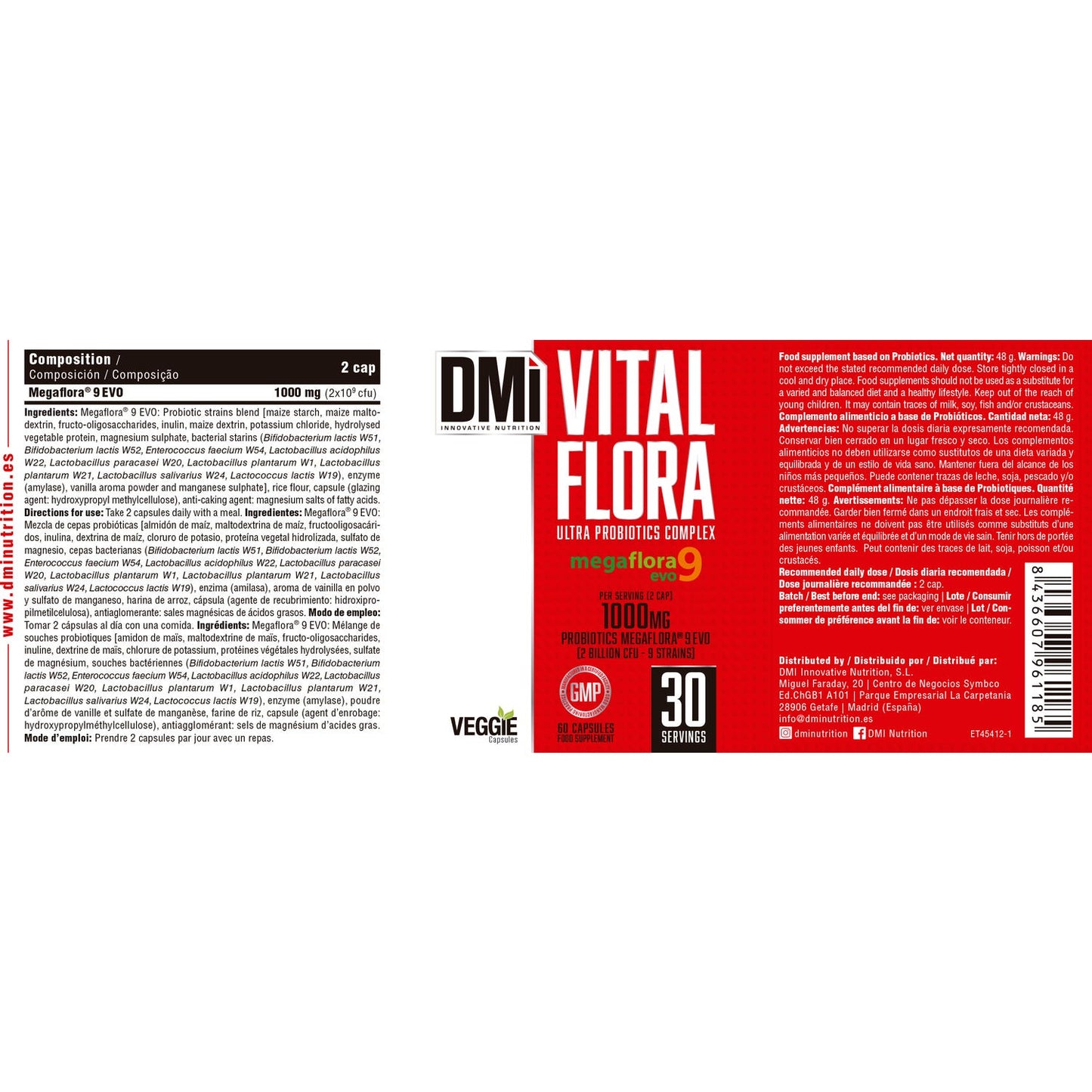DMI Nutrition Vital Flora Probiotics Megaflora9 Evo 60caps