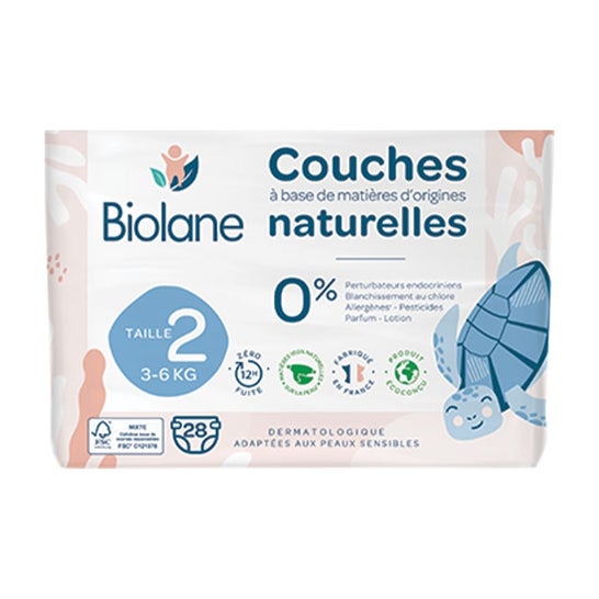 Biolane Couches Naturelles T2 3-6Kg 28uds