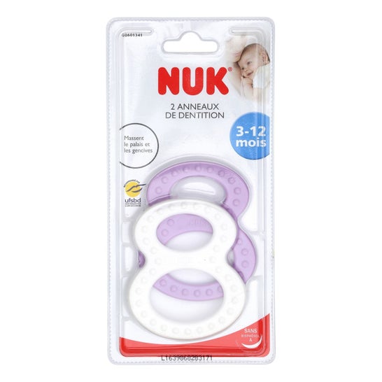 Nuk Set Anillo Mordedor Suave Rígido 3-12m 2uds