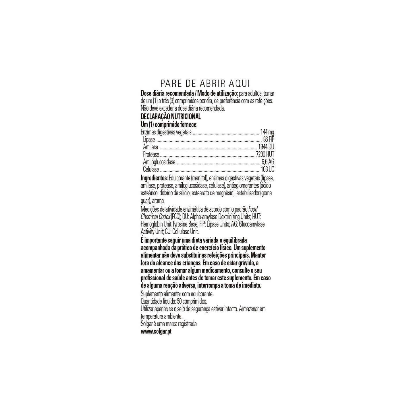 Solgar Vegan Enzimas Digestivas 50comp