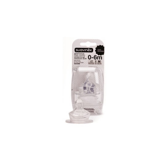 Suavinex Tetina Anatómica Silicona 1M Flujo Medio 0-6m 2uds