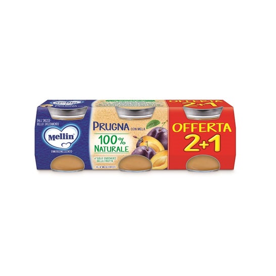 Mellin Pack Tarrito Ciruela con Manzana 3x100 g