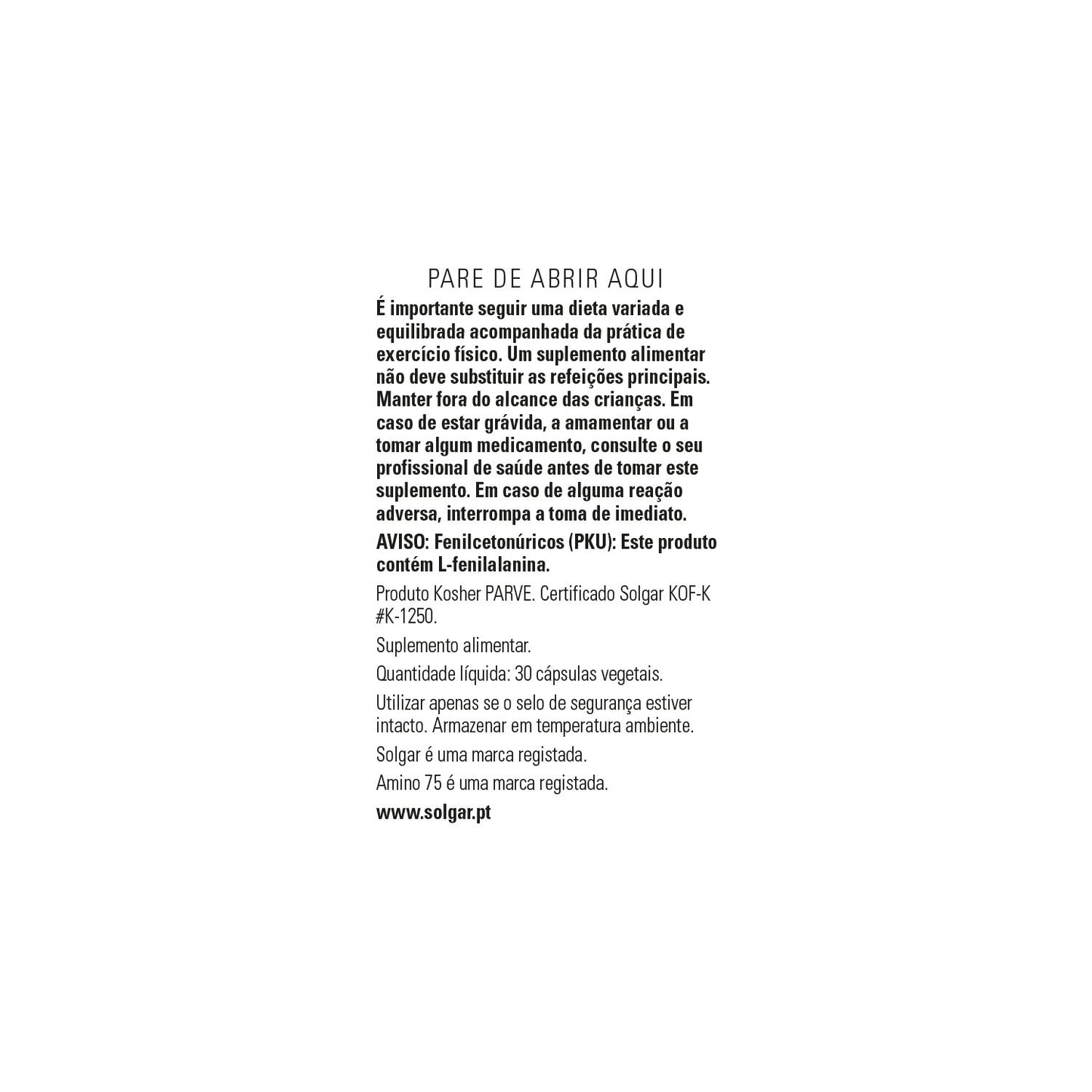 Solgar Amino 75 30vcap