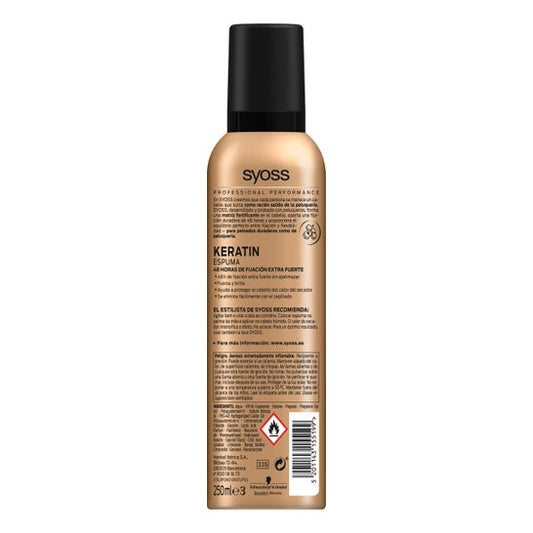 Syoss Keratin Espuma Flexible y Brillo 250 ml