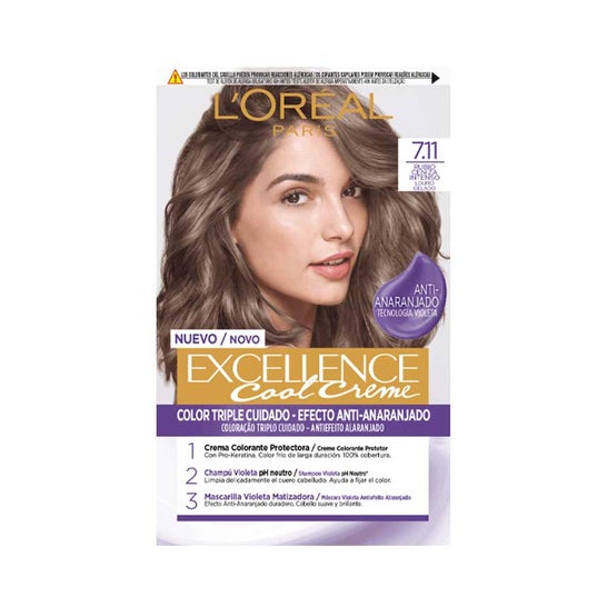L'Oréal Paris Excellence Cool Creme Nº7,11 Rubio Ceniza Intenso 192 ml