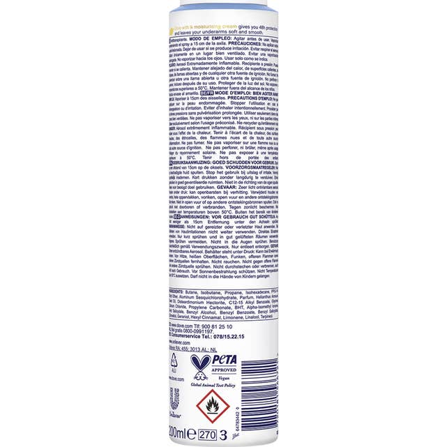Dove Classic Desodorante 0% Alcohol 200ml