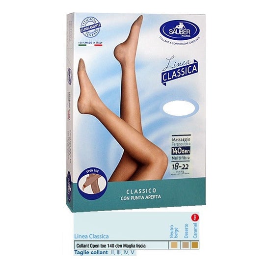 Sauber Pantimedia Open Toe 140Den Lisa Neutro Beige 4 1ud