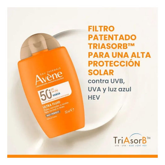 Avène Ultra Fluid Mat Perfect con Color Pieles Normales a Mixtas SPF50+ 50ml