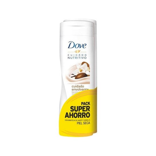 Dove Loción Corporal Nutritiva Cuidado Envolvente 2x400ml