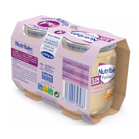 Nutribén Potitos Cena Crema de Calabaza y Zanahoria +4m 2x120 gr