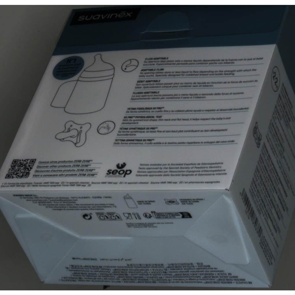 Suavinex Pack Zero Zero Chupete + Biberón Claro