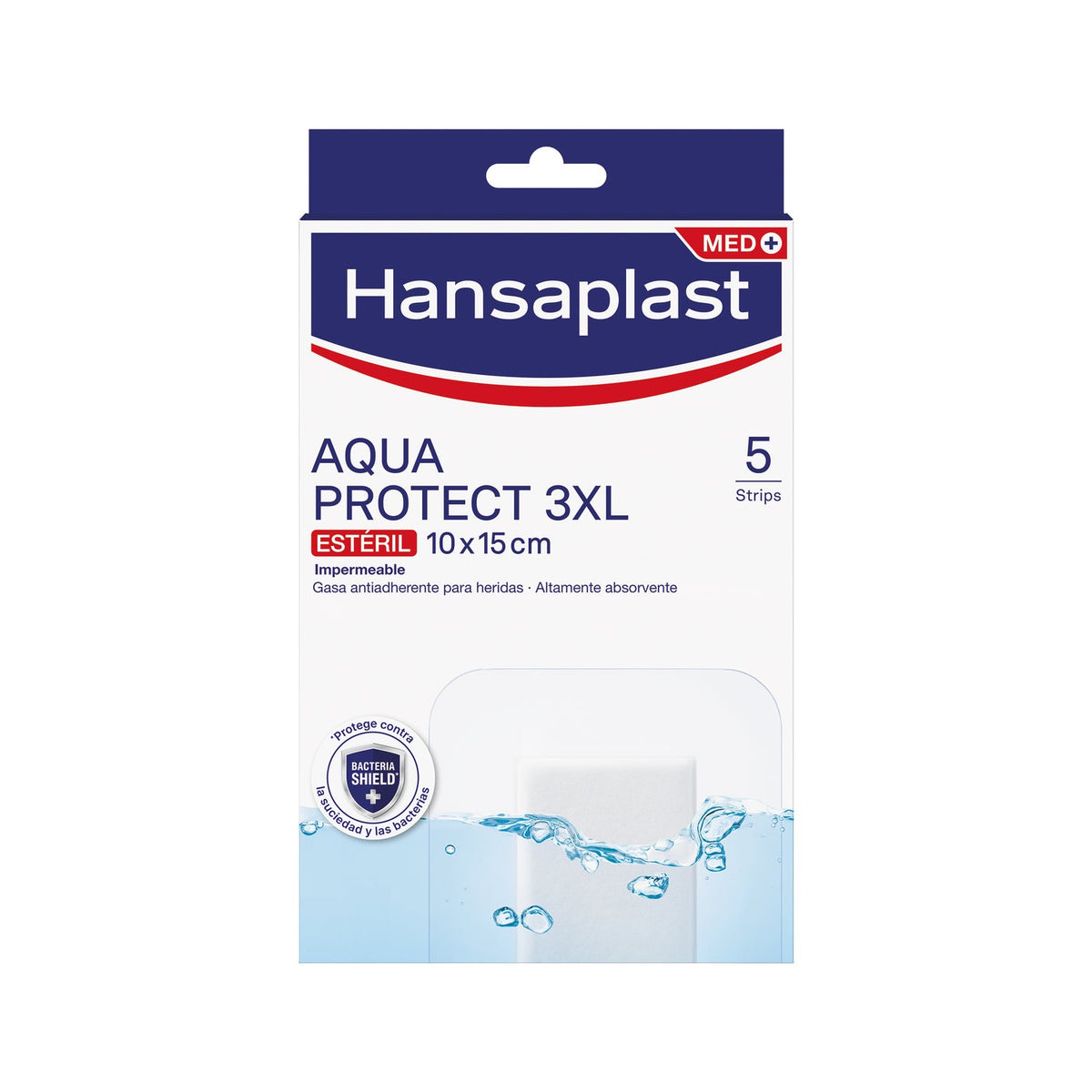 Hansaplast Med+ Aqua Protect 3XL Apósitos 10x15cm 5uds