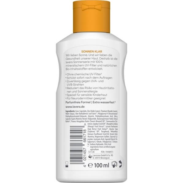 Lavera Loción Solar Sensitiv Kids Spf50 100 ml
