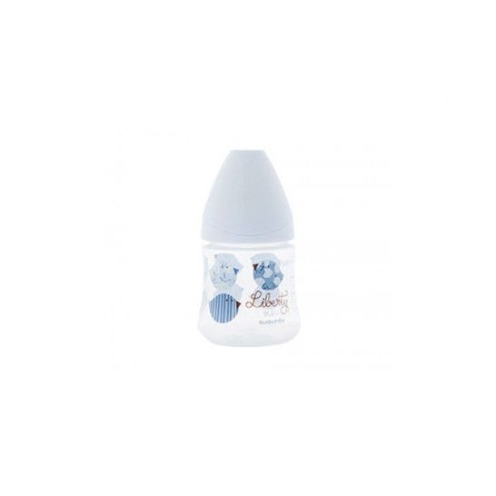 Suavinex Biberón Liberty Boca Ancha Látex 3P +0m Azul 150ml 1ud