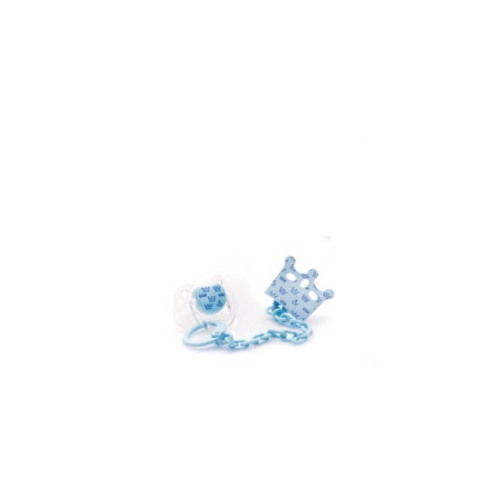 Acofarbaby Cadenita Y Chupete Silicona Simetrico Azul 6-12M