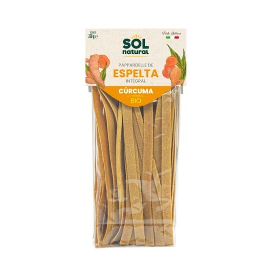 Sol Natural Papardelle Espelta Integral Cúrcuma Bio 250 g