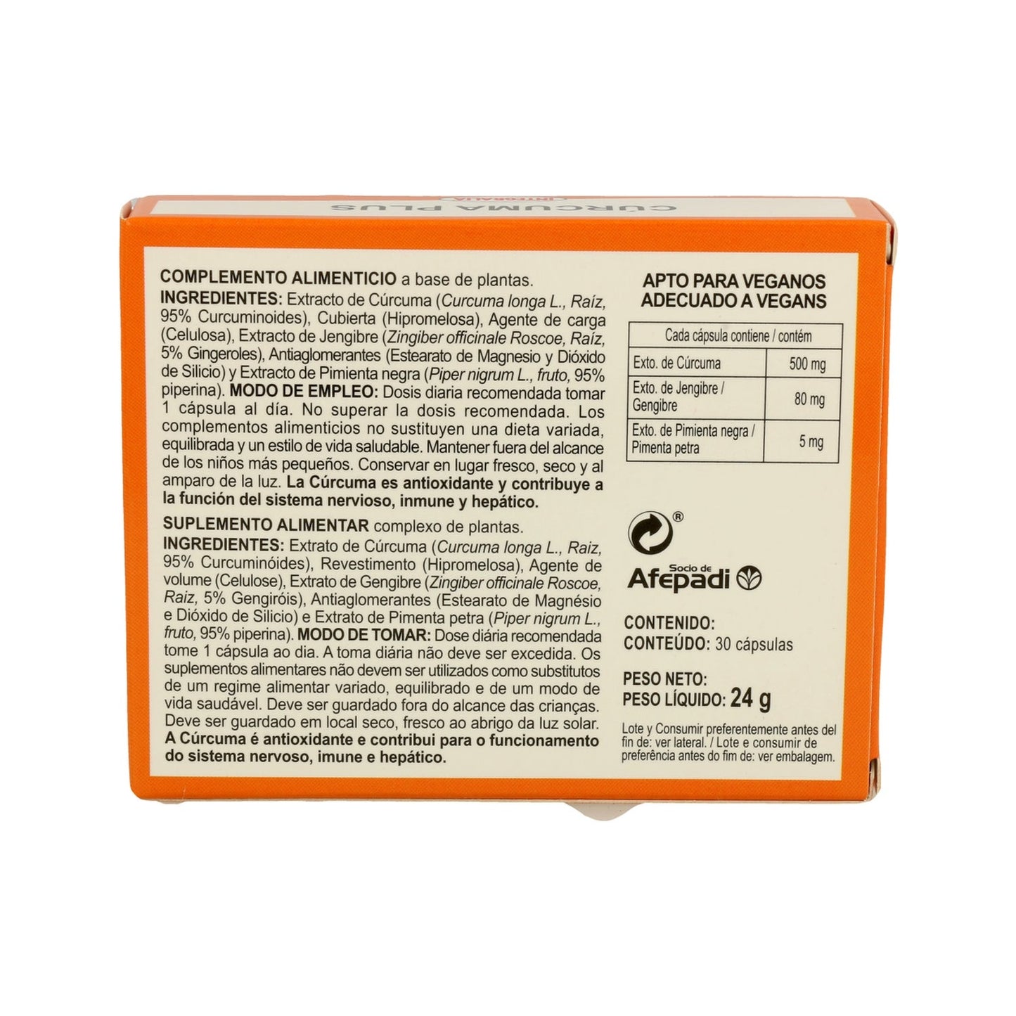 Integralia Curcuma Plus Con Pimienta Negra y Jengibre 30caps