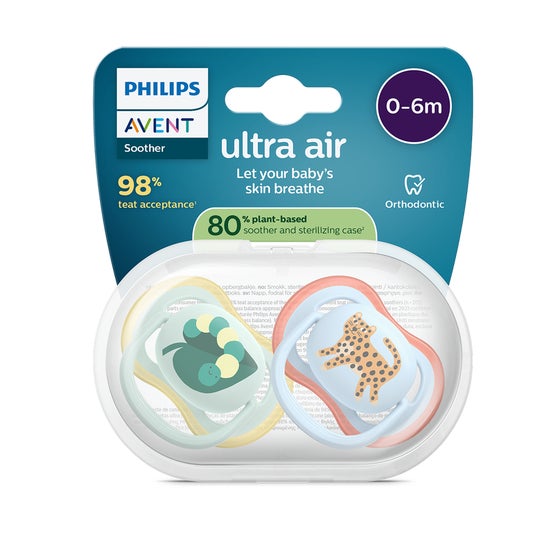 Philips Avent Ultra Air Deco Boy Gusano Leopardo 0-6M 2uds