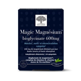 New Nordic Magic Magnésium Bisglycinate 600mg 60 Comprimés