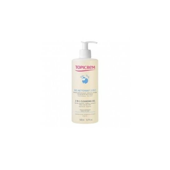 Topicrem Gel de Limpieza para Bebés 2 en 1 Orgánico para Cabello y Cuerpo 500 ml