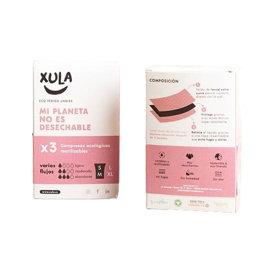 Xula Compresas Reutilizables Varios Flujos L y XL 3uds