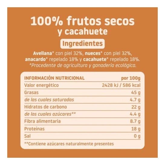 Smileat Mix Ecológico de Frutos Secos y Cacahuete 200g