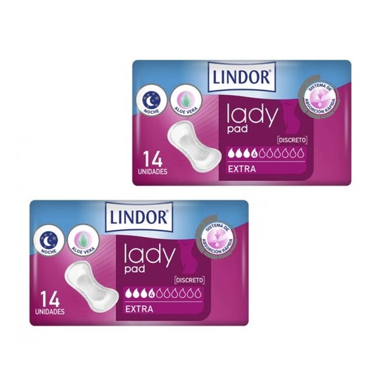 Lindor Lady Pad Compresas Incontinencia 4 Gotas Extra 2x14uds
