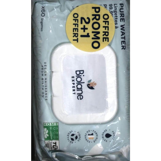 Biolane Expert Pro Pack Toallitas Pure Water 3x60uds