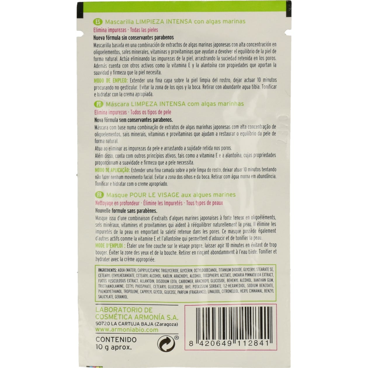 Armonía Mascarilla Limpieza 10g